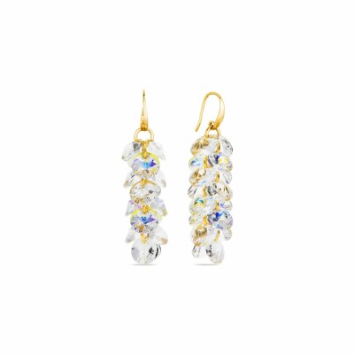 Boucles d'oreilles Spark Frou Frou en argent plaqué or jaune et cristaux