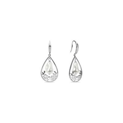 Boucles d'oreilles Spark Caresse en argent plaqué platine et cristaux