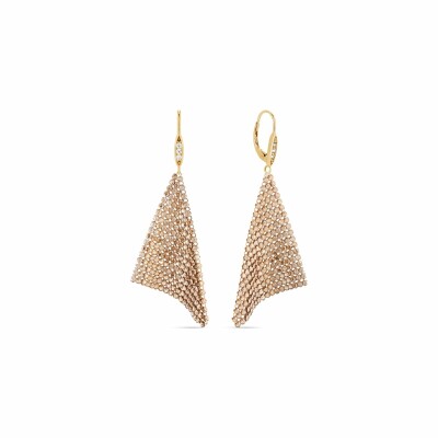 Boucles d'oreilles Spark Elegance en argent plaqué or jaune et cristaux