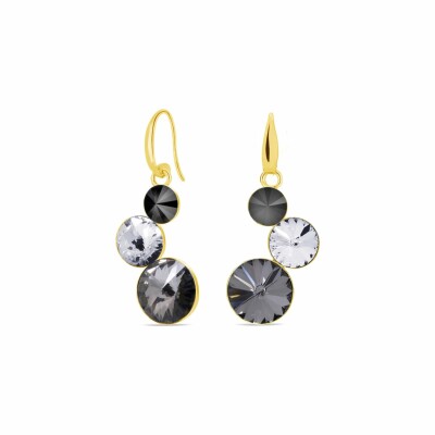 Boucles d'oreilles Spark Lollipop en argent plaqué or jaune et cristaux