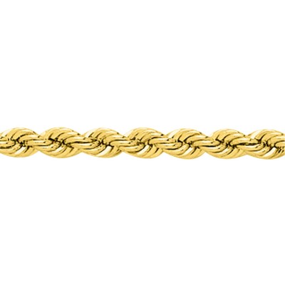 Chaîne corde droite en or jaune
