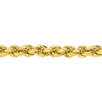 Chaîne corde droite en or jaune