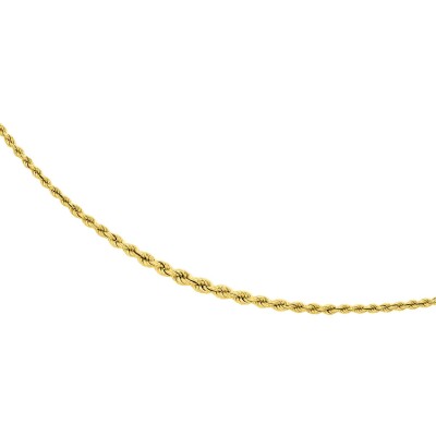 Chaîne maille corde en or jaune, taille 42cm