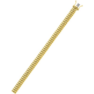Bracelet chaîne maille américaine droite 7.5mm en or jaune