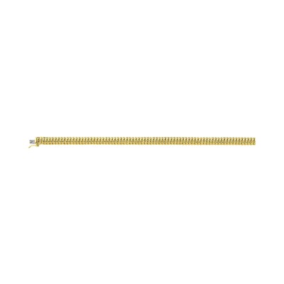 Bracelet chaîne maille américaine droite 7.5mm en or jaune