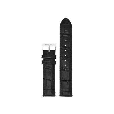 Bracelet de montre Briston 18mm noir en cuir façon crocodile 