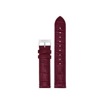 Bracelet de montre Briston bordeaux 18mm en cuir façon crocodile 