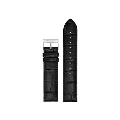 Bracelet de montre Briston 20mm noir en cuir façon crocodile 