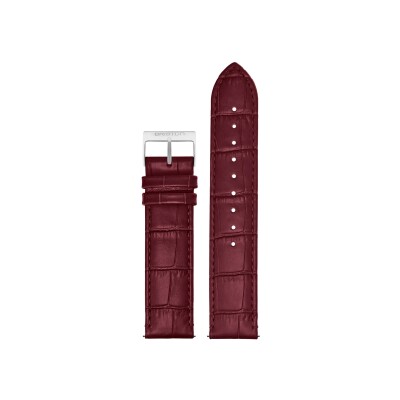 Bracelet de montre Briston 20mm bordeaux en cuir façon crocodile 