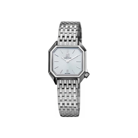 Montre March LA.B LADY MANSART ELECTRIQUE 26 MM - WHITE - Acier 9 Maillons Plat