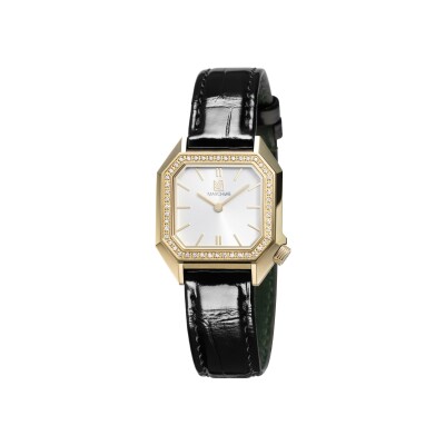 Montre March LA.B Lady Mansart Electrique - Diamants Or 18k - Alligator Noir