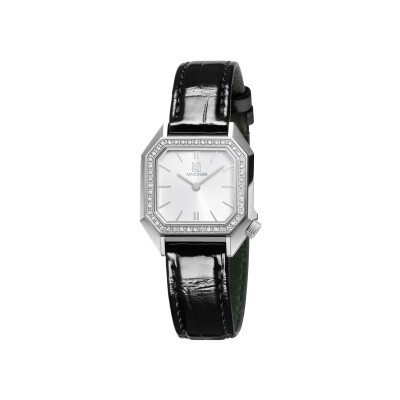 Montre March LA.B Lady Mansart Electrique - Diamants Acier - Alligator Noir