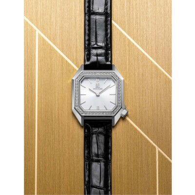 Montre MARCH LA.B LADY MANSART Electrique - Diamants Acier - Alligator Noir