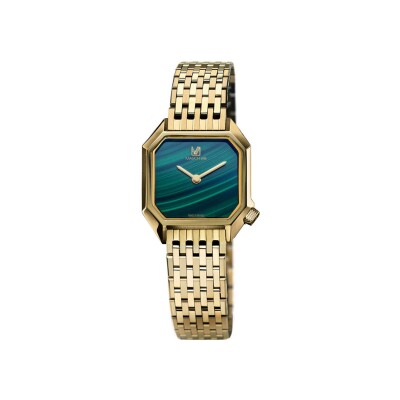 Montre MARCH LA.B  LADY MANSART - Malachite - Acier Doré