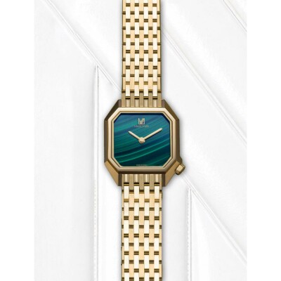 Montre MARCH LA.B  LADY MANSART - Malachite - Acier Doré