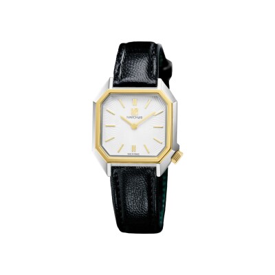 Montre March LA.B Lady Mansart Electrique - Metalic - Chevreau Noir