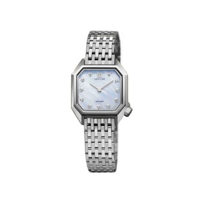 Montre March LA.B Lady Mansart Electrique - Nacre Acier - Acier poli-brossé 9 maillons