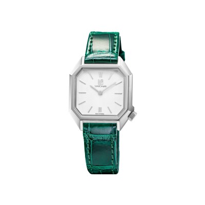 Montre March LA.B Lady Mansart Electrique - Spirale Blanc - Alligator Vert