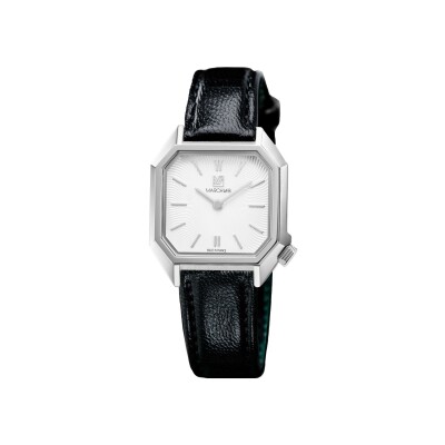 Montre March LA.B Lady Mansart Electrique - Spirale Blanc - Chevreau Noir