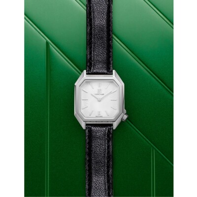 Montre MARCH LA.B LADY MANSART Electrique - Spirale Blanc - Chevreau Noir