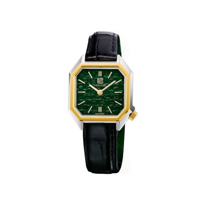 Montre March LA.B Lady Mansart Electrique - Tweed Emerald - Alligator Noir