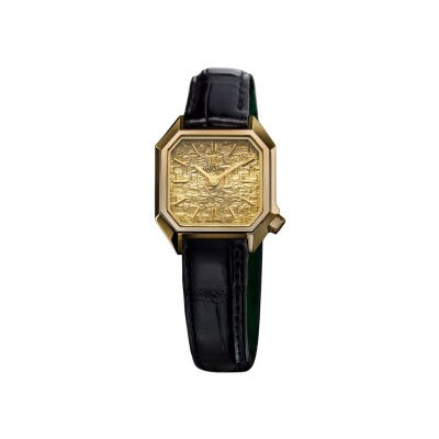 Montre March LA.B Lady Mansart Electrique - Tweed Gold - Alligator Noir