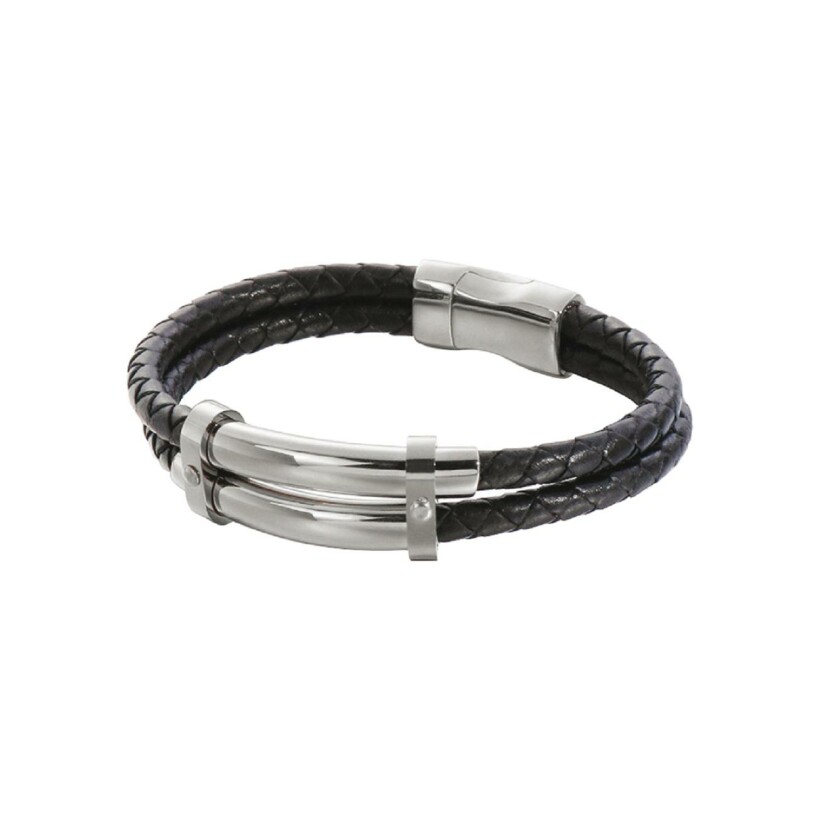 Bracelet LeeCooper en acier et cuir