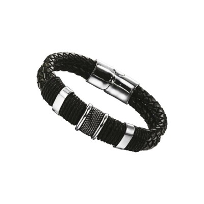 Bracelet LeeCooper en acier et cuir