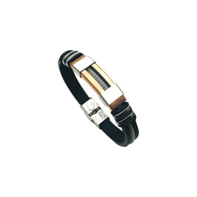 Bracelet LeeCooper en cuir et métal doré