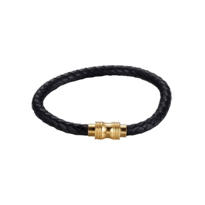 Bracelet LeeCooper en cuir et métal doré
