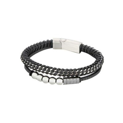 Bracelet LeeCooper en acier et cuir