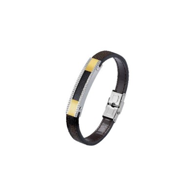 Bracelet LeeCooper en cuir et métal doré