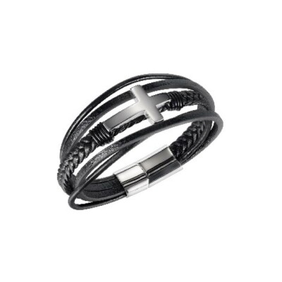 Bracelet LeeCooper en acier et cuir