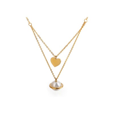 Collier LeeCooper en métal doré et perle