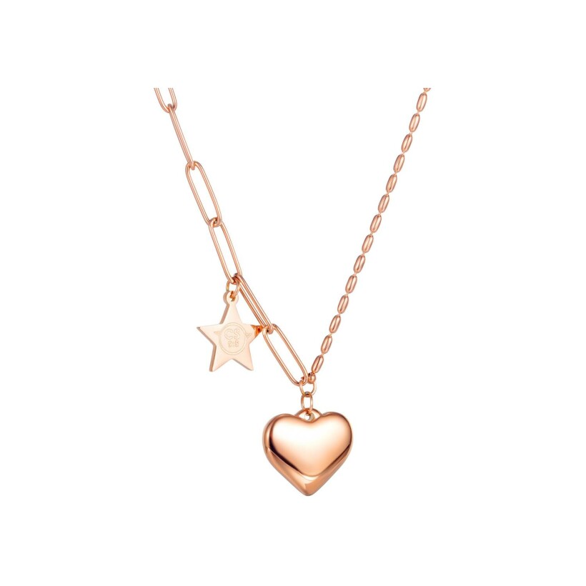 Collier LeeCooper en métal doré rose