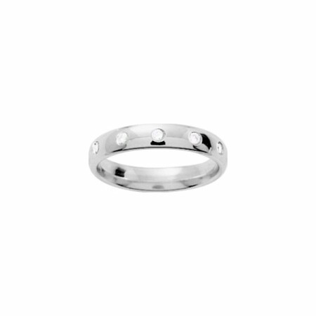 Alliance en or blanc et diamants de 0.10ct