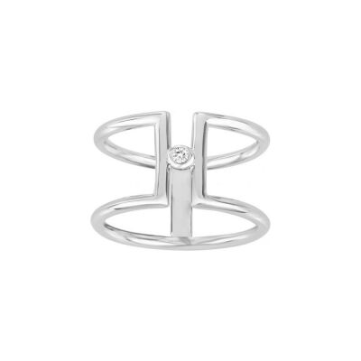 Bague La Garçonne en argent et diamant 0.015ct