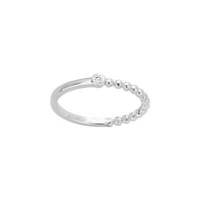 Bague La Garçonne en argent et diamant 0.015ct