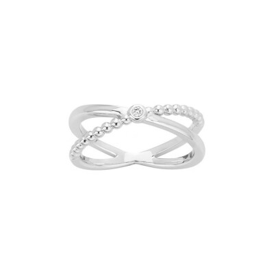 Bague La Garçonne en argent et diamant 0.015ct
