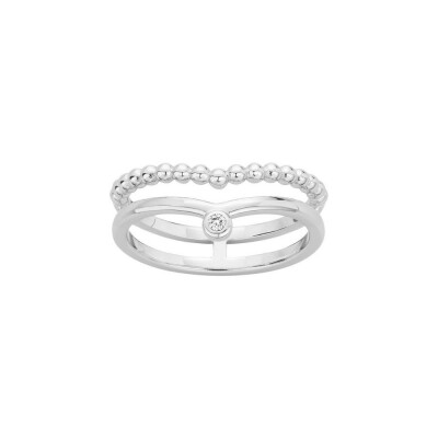 Bague La Garçonne en argent et diamant 0.015ct