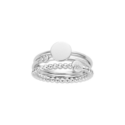 Bague La Garçonne en argent et diamant 0.015ct