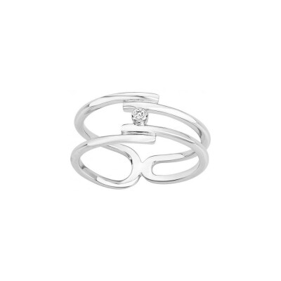 Bague La Garçonne en argent et diamant 0.015ct