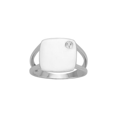 Bague La Garçonne en argent et diamant 0.015ct