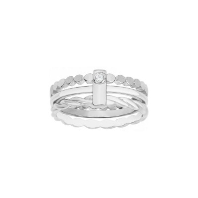 Bague La Garçonne en argent et diamant 0.015ct