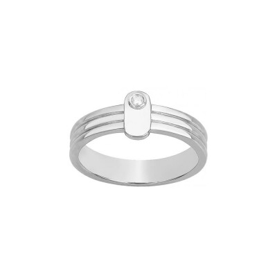 Bague La Garçonne en argent et diamant 0.015ct