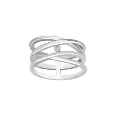 Bague La Garçonne en argent et diamant 0.015ct