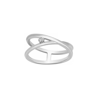 Bague La Garçonne en argent et diamant 0.015ct
