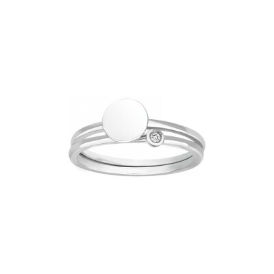 Bague La Garçonne en argent et diamant 0.015ct