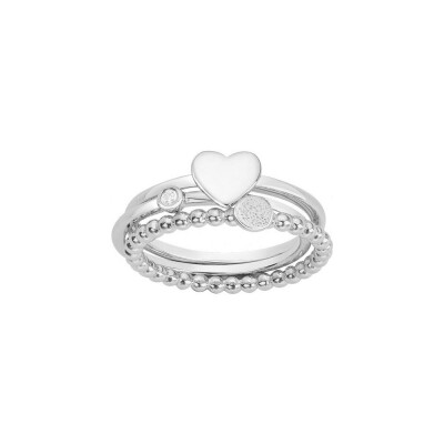 Bague La Garçonne en argent et diamant 0.015ct