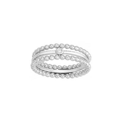 Bague La Garçonne en argent et diamant 0.015ct